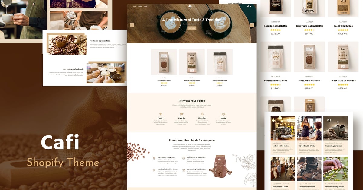 Cafi - Coffee Shop & Cafés Responsive Shopify