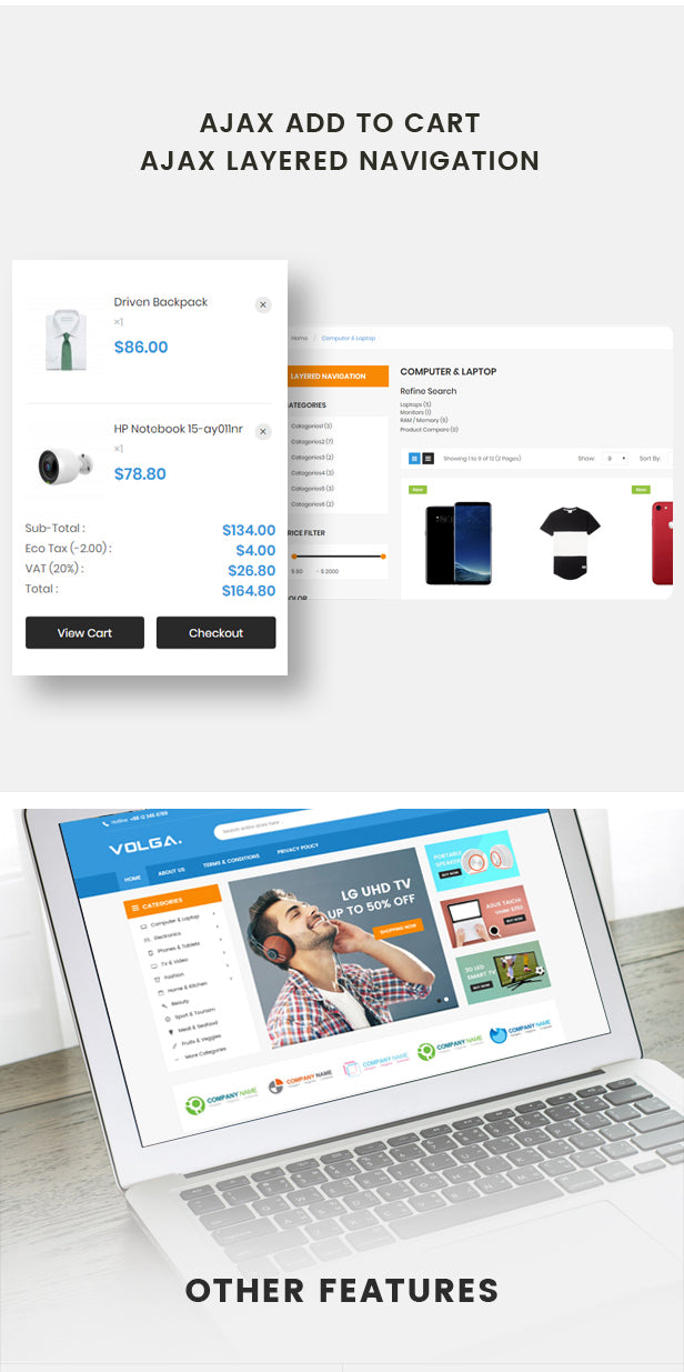 Volga - MegaShop Responsive Shopify Theme - Technology, Electronics, Digital, Food, Furniture