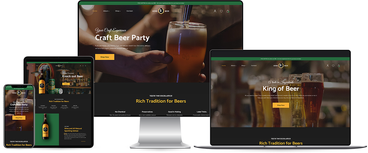 Kong - Alcohol, Beer & Liquor Store Shopify Theme