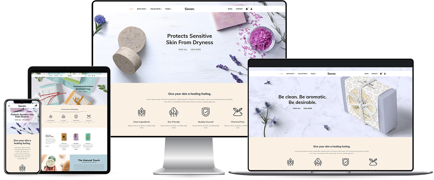 Savon - Handmade Soap, Cosmetics Beauty Shopify Theme