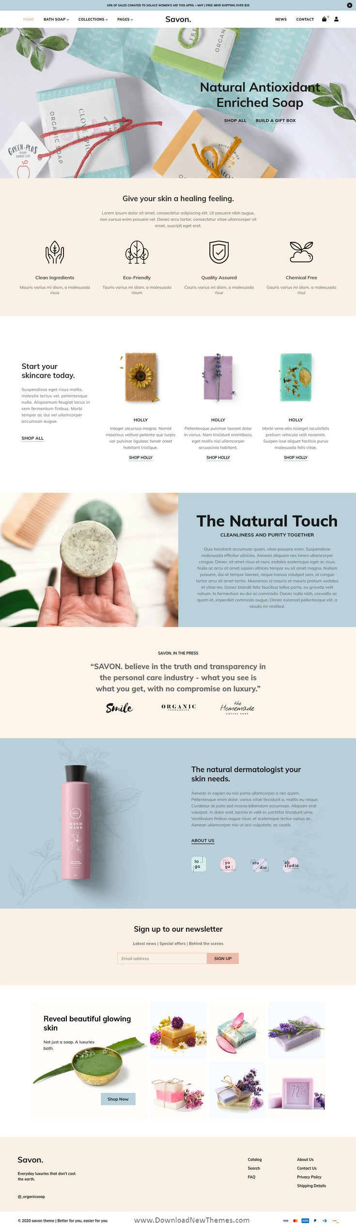 Savon - Handmade Soap, Cosmetics Beauty Shopify Theme