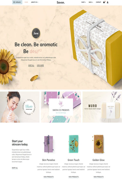 Savon - Handmade Soap, Cosmetics Beauty Shopify Theme