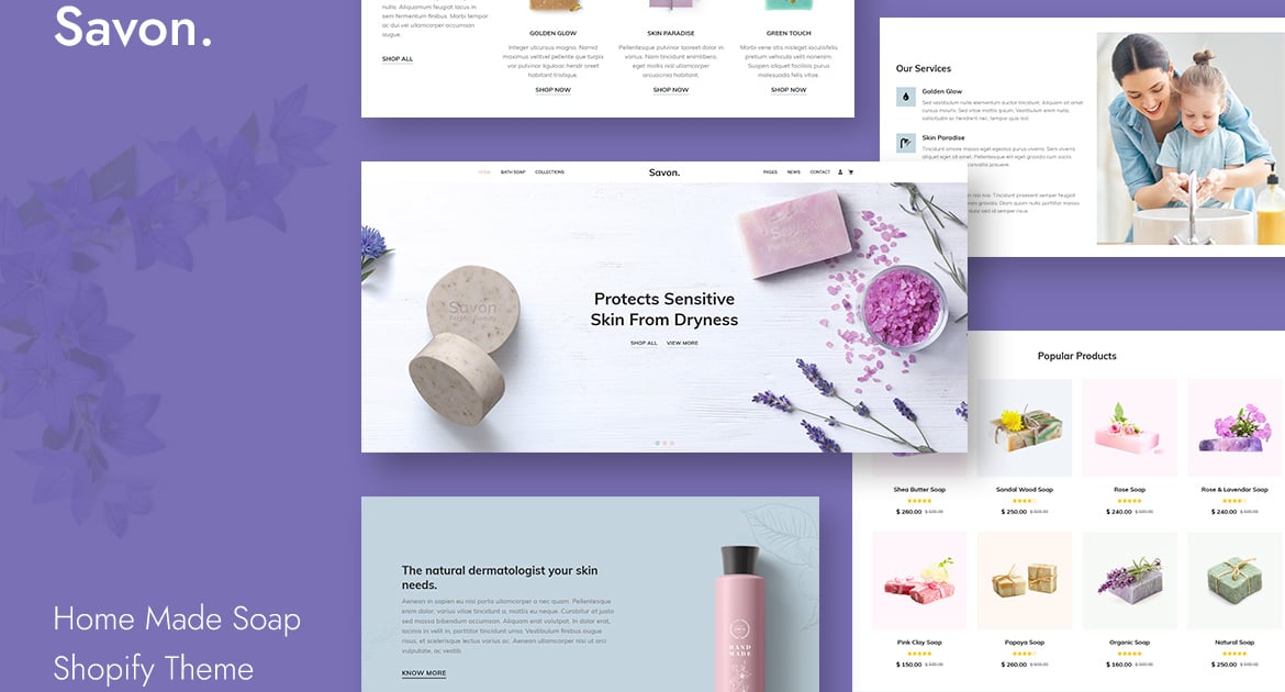 Savon - Handmade Soap, Cosmetics Beauty Shopify Theme