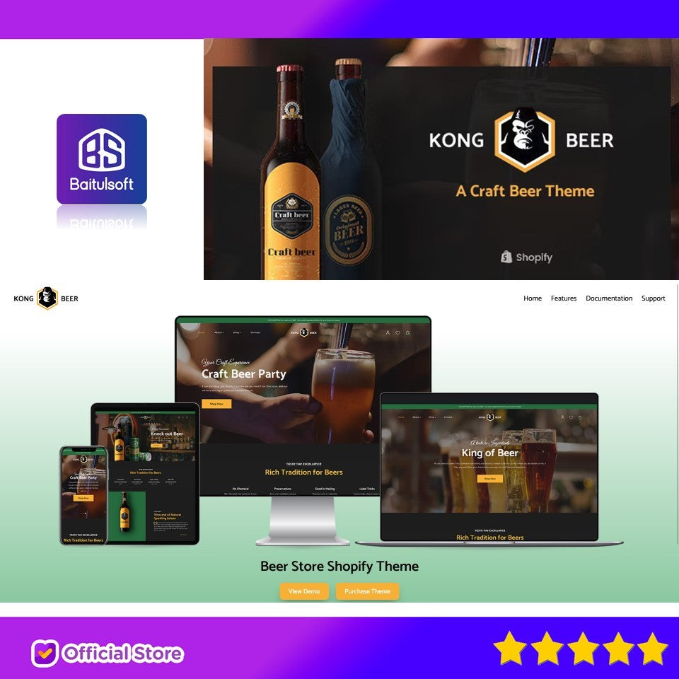 Kong - Alcohol, Beer & Liquor Store Shopify Theme